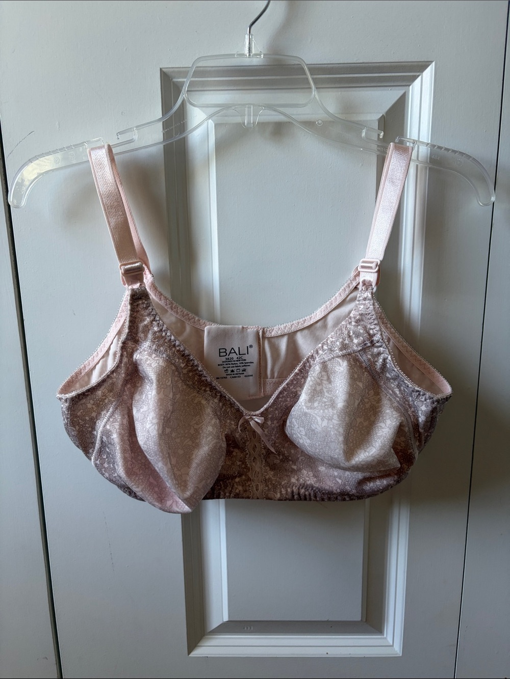Bali Soft Pink Wireless Bra Size 42C